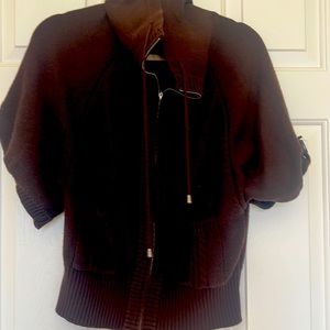 Rich chocolate cotton -cashmere hip sweater vest top